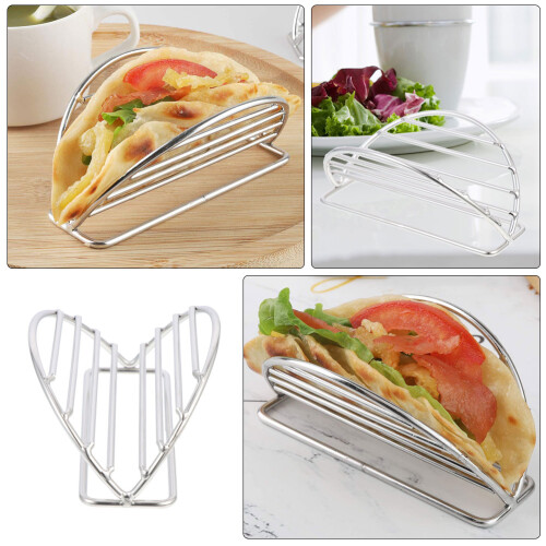 Stainless Steel Taco Racks Silver Multifunctional For Home 2pcs 2