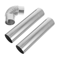 3 Pcs Stove Chimney Pipe Silver For Camping 23.97x5.50x2.16in