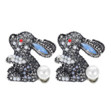 2 Pcs Brooch Pin Animal Rhinestone Badge Woman Fashion Accessory