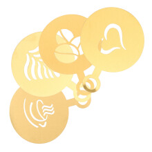 4Pcs Stainless Steel Latte Art Stencils For Coffee Foam