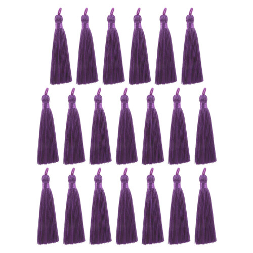 20Pièces Pompons Violets Longs Pour Bracelets, Porte-Clés, Boucles