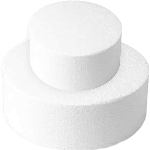Round Foam Cake Dummies White For Decoration -  2pcs