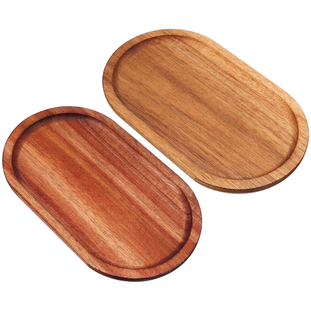 Acacia Wood Food Serving Platter 2pcs 7.86x4.64x0.59in-image-OPC-PK8JCBX-NEW