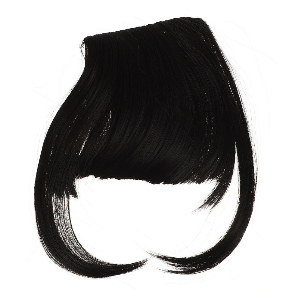 Vaguelly Fake Air Bangs Hair Fringe Extension Clip-In Black Human