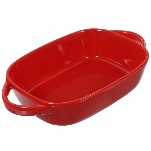 Oven Ceramic Cake Pan Double Handle Baking Dish Restaurant Bakeware 1