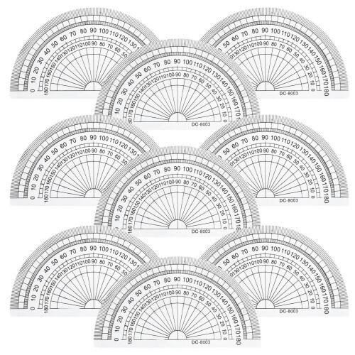 10 Pcs Protractor Office Supply 180 Degrees Student