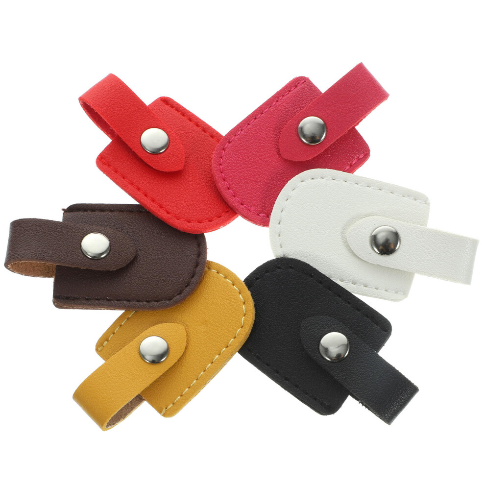 Totority 6Pcs Assorted Pu Nail Scissors Covers Manicure Tool Protective Sleeves