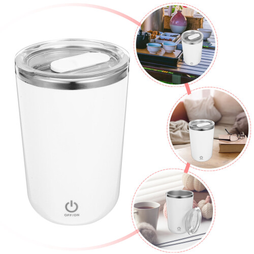 White Abs Self-Stirring Coffee Mug, 1 Set - Ideal For Hot 1