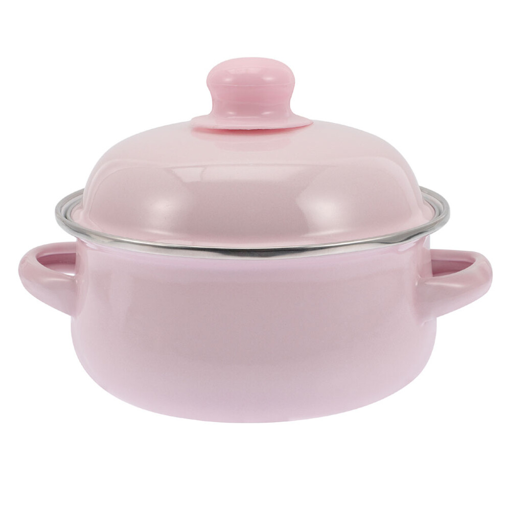 Mlins Day Windows Enamel Soup Pot 21.00x18.00x13.00cm Pink-image-OPC-PK8JDN7-NEW