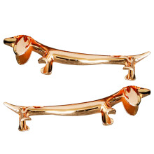 2St Gouden Zinc Alloy Chopstick Rest Hond Keuken Accessoire