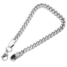 3Pcs Silver Mens Stainless Steel Bracelet Durable Wrist Chain Jewelry