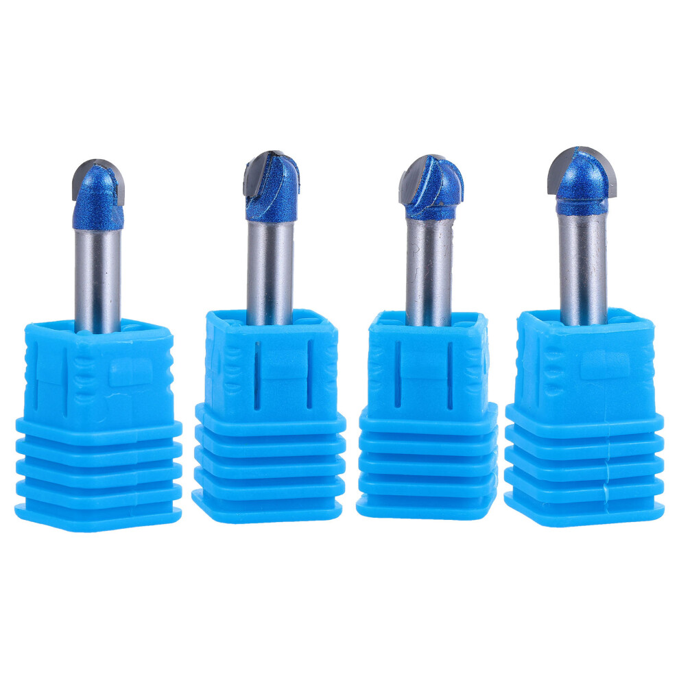 4 Pcs Woodworking Semicircle Router Bit Tool Double Flute Woodworker 3163620306611
