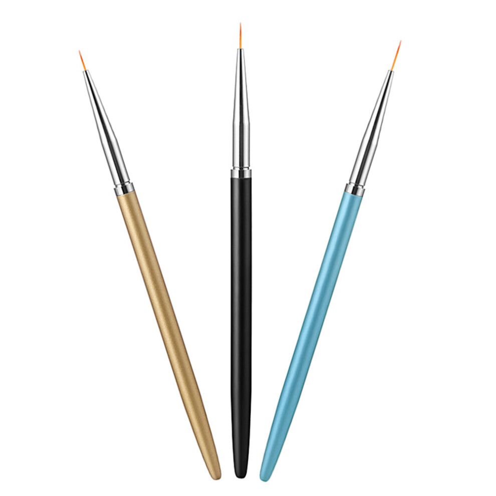 Ohphcall 3Pcs Manicure Pen Brushes Nail Art Drawing Pens Carving Plotting Brush
