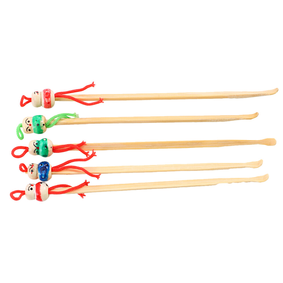 Totority 12Pcs Cartoon Wooden Ear Cleaners Adorable Wax Removers For Bags