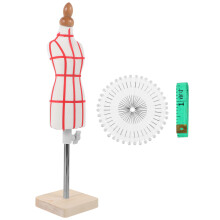Dressmaker Mannequin Wood Cotton Cloth 1 Set 13.4x3.9x3.9in