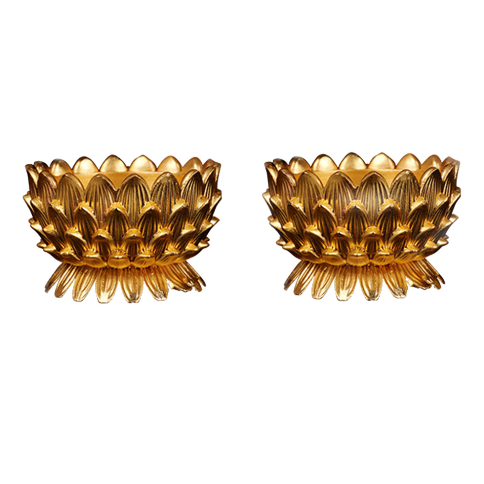 2pcs -Plated Small Lotus Petal Butter Candle Holder Buddha Lamp Holder-image-OPC-PK8JFQQ-NEW