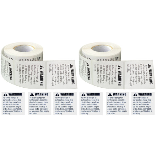 2 Rolls Sticky Label Packaging Stickers Self Adhesive Labels Warning 1
