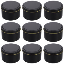 9St Candle Jar Container Zwart Van Tinplate Voor Huis En Cadeau