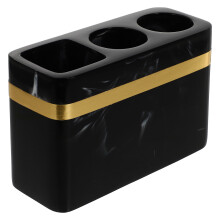 1Pc Black Resin Toothbrush Rack Shaver Holder for Bathroom Storage