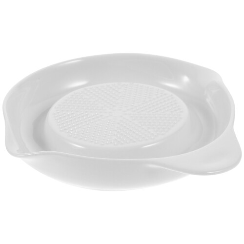 Food Grinding Bowl Ceramic Multipurpose Plate White 1 Pc 2