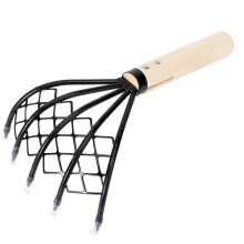 Outdoor Enthusiasts Rake High Carbon Steel Wood 1pack Black