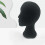 1Pc Smooth Black Wig Head Mold with Holder for Display and Training 6