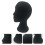 1Pc Smooth Black Wig Head Mold with Holder for Display and Training 3