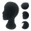 1Pc Smooth Black Wig Head Mold with Holder for Display and Training 5