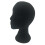 1Pc Smooth Black Wig Head Mold with Holder for Display and Training 1