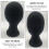 1Pc Smooth Black Wig Head Mold with Holder for Display and Training 11