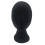1Pc Smooth Black Wig Head Mold with Holder for Display and Training 2