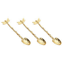 3Stk Goldene - Und Dessertlöffel Aus Zinklegierung Für
