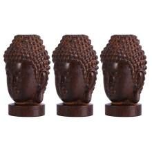 3St Bruin Sakyamuni Beeldhouwwerk Boeddha Hoofd Decoratiekunst