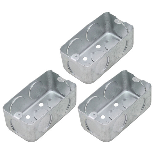 3 Pcs Junction Case Switch Socket Protector Electronics Silver 2