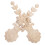 Flower Pattern Wood Carved Applique Wood 2pcs 10