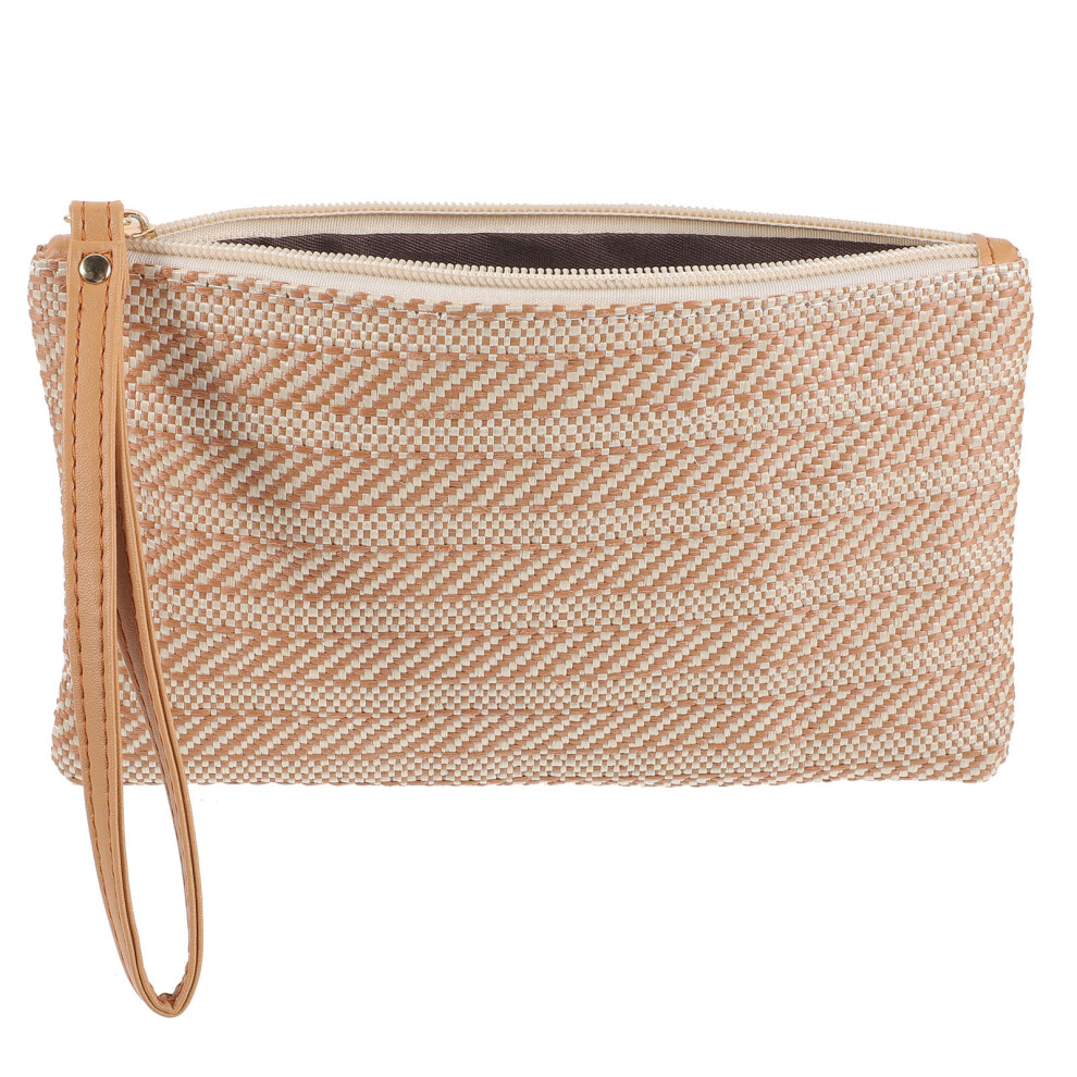 Dames Geweven Clutch Portemonnee Stro Met Polshouder En-image