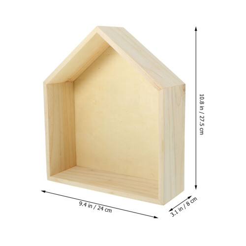 Wall Floating Shelf Wooden House Shape 2pack 10.8in 1