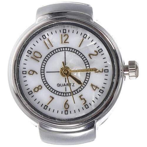 Silver Digital Ring Watch Stylish Convenient Woman 2