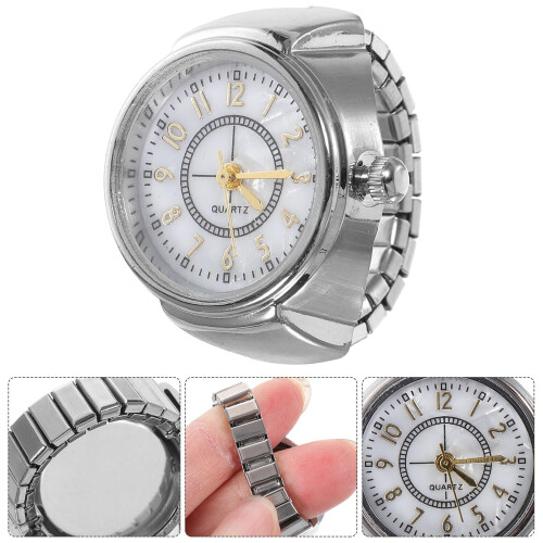 Silver Digital Ring Watch Stylish Convenient Woman 1