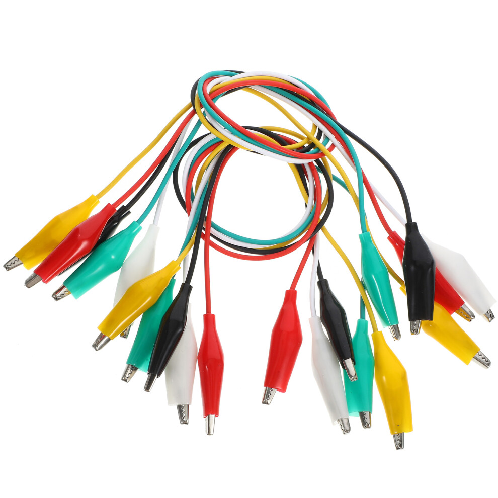 20Pcs Alligator Clip Leads Nickel Plated Copper Pvc Assorted Colors 3163702830515