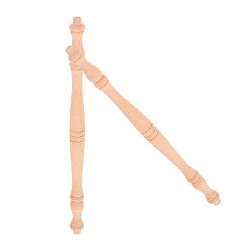 2 Pcs Solid Wood Column Small Corridor Bridge Stair Balusters Indoor