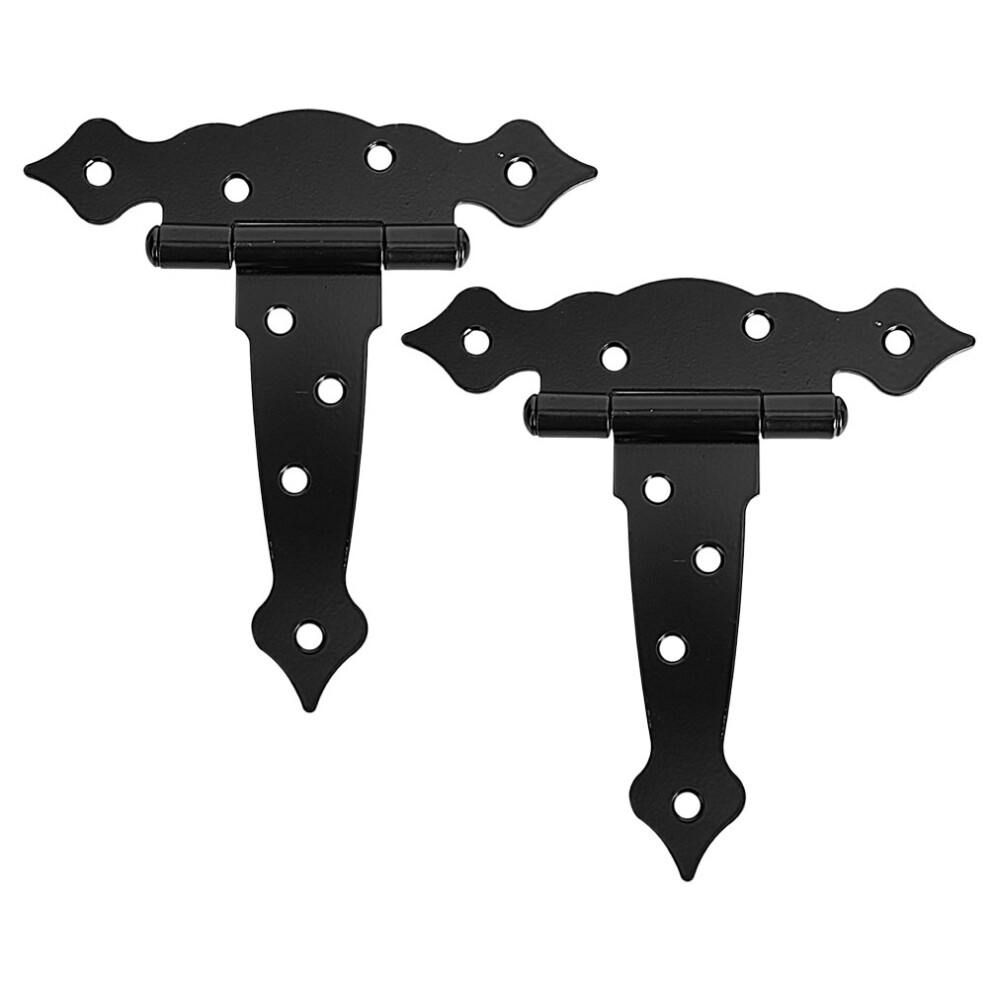 2Pcs Extra Strong Black Iron Gate Hinges For Wooden Shed And Fence 3163902484198
