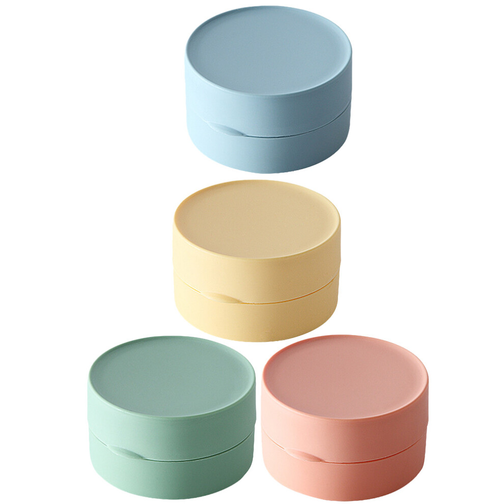 4pcs Box Round Soap Dish Rectangle Travel Pp Storage Rack-image-OPC-PK8K5VT-NEW