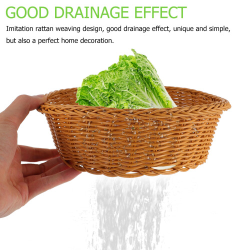 1pc Plastic Basket Coffee Color For Kitchen Storage Use 2