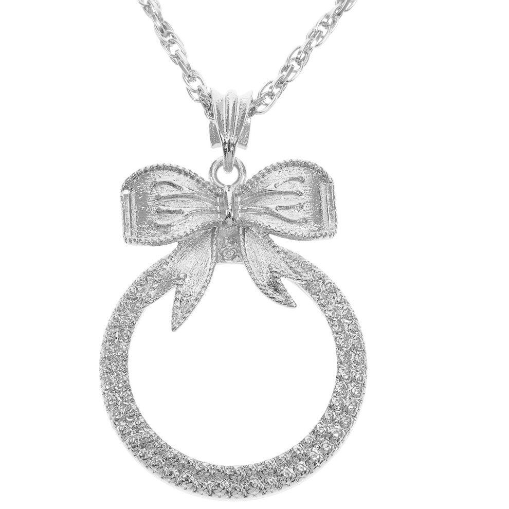 Solustre Silver Portable Visual Aid Magnifier Necklace 1Pack