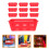 10 Pcs Daily Use Plastic Basket Storage Boxes Rectangular Red 3