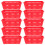 10 Pcs Daily Use Plastic Basket Storage Boxes Rectangular Red 5
