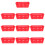 10 Pcs Daily Use Plastic Basket Storage Boxes Rectangular Red 10