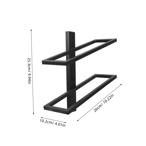 Wall Mounted Wrought Iron Storage Rack Black Iron 1pcs 1