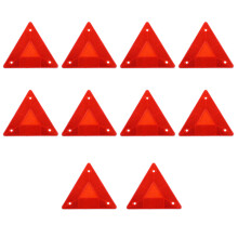Reflective Warning Triangle Sign Red Plastic 10pack